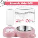 Dog Bowls, Cat Food and Water Bowl Set with Water Dispenser and Stainless Steel Bowl for Cats and Small Dogs - Pink