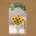 10Pcs Artificial Sunflower with Stems  Single Long Stem Silk Sunflower, Lifelike Yellow Fake Sunflower for Vase DIY Bouquet Wedding Centerpieces Party Garden Home Dcor