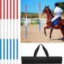 6 Pcs Pole Bending Poles for Horses, Training Equipment for Horses Football, Red, White, Blue