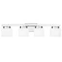 Dosoty 4 Light Bathroom Vanity Light Over Mirror, Modern Chrome Vanity Light Fixture with Milky Glass Shade, 32 inches Vanity Lights for Bath Vanity Lighting