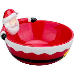 Large Ceramic Santa Candy Bowl  Christmas Decorative Snack Dish for Holiday Table Centerpiece, Santa Claus Shaped Holiday Treat Bowl for Parties, Kitchen, or Living Room Decor