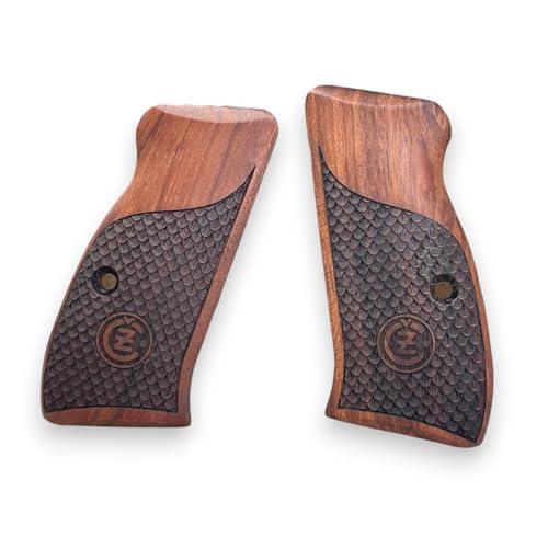 HK GRIPS Walnut Handgun Grip Panels Compatible with CZ 75/85 / P-01 / PCR/Compact Series (Rosewood Dragon Skin)