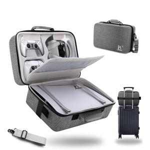 Hard Shell Carrying Case for PS5, PS5 Pro, Travel Protective Bag Suitable for Playstation 5 Digital Edition, Console, Controllers, Headset and Gaming Accessories, Grey