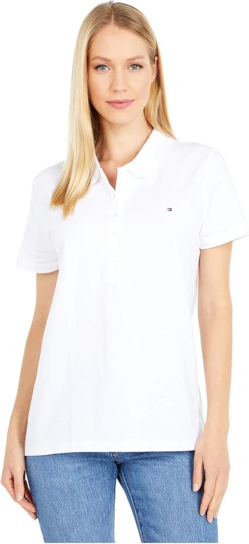 Tommy Hilfiger Solid Short Sleeve Polo White LG (US 12-14)
