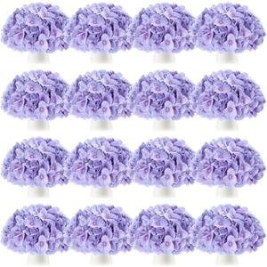 Tigeen 100 Pcs Hydrangea Artificial Flowers Bulk 7.48 Inch Artificial Hydrangeas with Removable Stems Faux Flowers Wedding Decor for Home Garden Party Decoration DIY Project (Orchid)