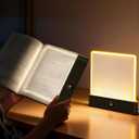 Black Smart Led Reading Light, Book Light Treasure Box, Rechargeable Clear LED Flat Reading Light with 3 Colors & Timer, Doodleable Study Lamp, The Quiet Reader's Dream Lights