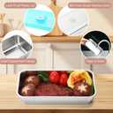 Vesici 12 Pack Stainless Steel Bento Boxes with Tableware Set 30 oz 2 and 1 Compartments Snack Box Containers with Leakproof Lids, Divided Meal Prep Lunch Box Food Container Dishwasher Safe