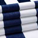 HENBAY Cotton Oversized Beach Towel - Large 70 x 35 Inch Pool Towel, Navy Blue Striped Quick Dry Swimming Cabana Towel