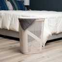 Mind Reader Slim Laundry Hamper with Lid, 60L Clothes Basket, Ventilated Plastic, Ivory, Single