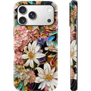 for iPhone 17 Pro Max Case Floral Design | Compatible with MagSafe | 6.6ft Drop Tested | Cute Flower Girly Protective Designer Cases for Women (Colorful Flower Gradient)