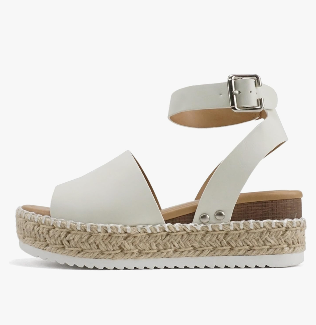 Soda Topic Open Toe Buckle Ankle Strap Espadrilles Flatform Wedge Casual Sandal 11