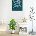 Artificial Fiddle Leaf Fig Tree/Faux Ficus Lyrata for Home Office Decoration, 30.5" Tall, with Cotton Rope Basket