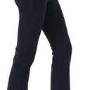 Keolorn Women's Bootleg Yoga Pants with Hidden Pockets Tummy Control Running Legging Long Bootcut (X-Large, Black)