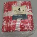 PAVILIA Christmas Throw Blanket | Red Snowflake Christmas Fleece Blanket | Soft, Plush, Warm Winter Cabin Throw, Twin 60x80 (Red/White Snowflake)
