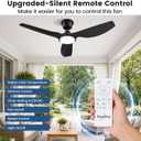 Newday 52 Inch IP66 Waterproof Outdoor Ceiling Fan with Lights, Heavy Duty Weatherproof Gazebo Fan with Remote, 3CCT Dimmable LED, 9000CFM Quiet DC Motor for Patio, Porch, Pergola, Black