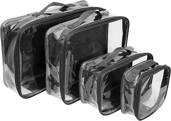Clear Packing Cubes set 5  Clothes/Premium PVC Plastic Storage Bags