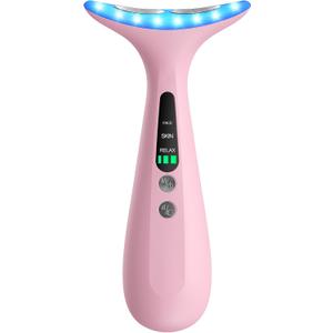 Facial and Neck Massager for Face, Neck - Skin Lifting & Firming - Wrinkle & Dark Circle Reducer - at Home Skin Care Face Sculpting Tool and Neck Massager-Pink (Single Head, Pink-single Head)