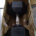 CAP Barbell 60 LB Rubber Coated Hex Dumbbell Hand Weight - Single | Chrome Handle