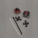 COCOFOX 2 Pack Burst Launchers, Right/Left-Spin Launcher, Gyro Launcher(Black+Red)