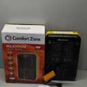 Comfort Zone 1500W Milkhouse Style Electric Utility Heater Portable Workshop & Garage Space Heater with Adjustable Thermostat, 2 Heat Settings & Fan All-Metal Heavy-Duty Design Yellow/Black
