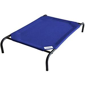 Coolaroo Original Elevated Dog Bed - Breathable Off-The-Ground Pet Bed with Cooling Fabric, Joint Relief & Moisture-Resistant Fabric, 100% Recyclable, Easy Clean, Aquatic Blue, Large