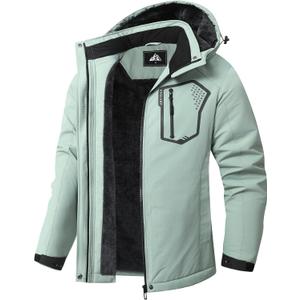 Women's Ski Coat Waterproof Jacket Hooded Windproof Outerwear | Detachable Hood, Multi-Pocket Design, Waterproof, Windproof Fleece Lined Winter Jacket For Snowboarding (M)