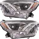 Driver & Passenger Side Headlights Assembly Left & Right Headlamps Assembly Replacement for 2016 2017 2018 Rav4 TO2502247 TO2503247