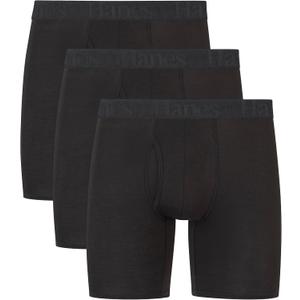 Mens Originals Supersoft Boxer Briefs & Trunks, Supersoft Bamboo from Viscose Underwear, Small, Regular Leg, Black, 3 Pack