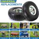 (2 Pack) 10 Inch Solid Polyurethane Tire 4.10/3.50-4 Tire, 10" Flat Free Wheels with 5/8" Bearings, 2.2" Offset Hub for Garden Cart, Hand Truck, Lawn Cart, Mower