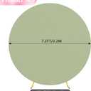 Wokceer 7.2FT Round Backdrop Cover Round Arch Covers Sage Green Spandex Circle Balloon Arch Backdrop Cover for Wedding Birthday Party Baby Bridal Shower Decor