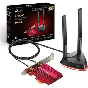 TP-Link WiFi 6 AX3000 PCIe WiFi Card (Archer TX3000E), Up to 2400Mbps, Bluetooth 5.3, 802.11AX Dual Band Wireless Adapter with MU-MIMO, OFDMA, Ultra-Low Latency, Supports Windows 11, 10 (64bit)