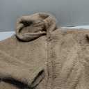 Haloumoning Girls Fuzzy Fleece Jacket Casual Button Down Sherpa Overcoat Faux Fur Jackets M