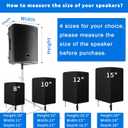 Speaker Cover for 12 Inch PA/DJ Powered Speaker Mounted on Stand, Outdoor Speaker Covers UV Protection Water Resistant Dustproof 600D Oxford Cloth(Black)