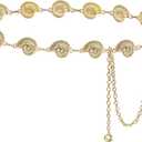 Women's Metal Conch Waist Chain Cowgirl Chains Belt for Dress, Size: XL: 150cm/59in