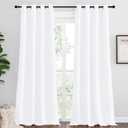 NICETOWN White Curtains for Sliding Door - 55 by 90, 2 Pieces, Blocking Out 50% Sunlight Window Treatment Modern Design Grommet Curtain Panels for Dining Room