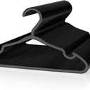 Plastic Kids Hangers - 30 Pack Non-Slip Baby Clothes Hangers for Closet, Toddler & Newborn Clothing Pants, Skirts, Coats (Black)