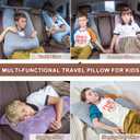1 MIDDLE ONE Car Pillow for Kids, Memory Foam Cooling Travel Pillow for Car and Adults, Kids Car Pillows for Sleeping on Road Trip, Small Body Pillow for Kid (Cooling Blue)
