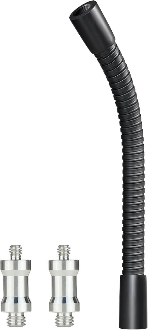 Heavy-Duty 13" Flexible Gooseneck Arm Extension Tube Bar Rod Kit Flex Mount with 1/4" & 3/8" Threads for Mobile Phones Cameras Mic Lighting and More Fits Most Stands Tripods Rigs Grips and Clamps