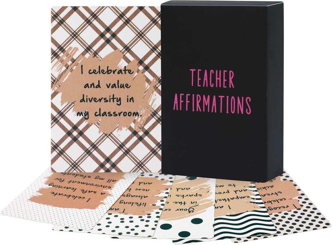 JoycuFF Teacher Supplies Gifts First Day of School Back to School Teacher Must Haves Essentials Gifts 50pcs Daily Affirmations Cards