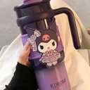 Kuromi Lolita Stainless Steel Insulated Tumbler with Lid, Straw & Handle 900ml