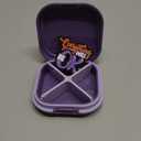 Small Pill Case, Travel Pill Organizer, Small Pill Box, Pill Container for Purse 4 Compartments, Daily Compact Travel Medicine Holder for Vitamins Medication (Purple)