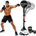 Freestanding Reflex Punching Bag, Height Adjustable Speed Punching Ball for Adults & Teens, Home Gym Boxing Equipment for Training, Reflex, Fitness & Body Shaping, 58'' x 18"