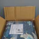 Area Rugs 9'x12' Washable Non-Slip, Floral Vintage Distress Print Pattern Medallion Carpet for Living Room Bedroom Dining Room, Teal Green Lake Blue Turquoise