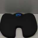 Everlasting Comfort Doctor Recommended Memory Foam Seat Cushion for Office Chairs & Car - Ergonomic Office Desk Accessories - Cushions for Tailbone Pain Relief, Sciatica (Black, Large)