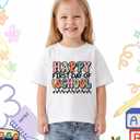 First Day of Pre-K Shirt Back to School T-Shirt Toddler Kindergarten Outfit Funny Graphic Tee Cotton, 2T-6Y