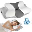 Cervical Neck Pillow for Pain Relief - Ergonomic Side Sleeper Pillow for Neck Support, Cooling Cervical Pillow for Sleeping, Contour Orthopedic Memory Foam Pillows for Back Stomach Sleepers