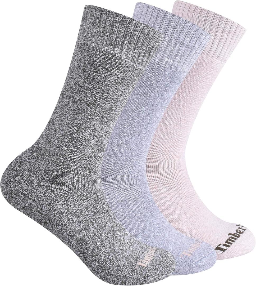 Timberland womens 3-pack Ribbed Marled Boot Socks (One Size, Grape Leaf)