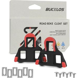 BUCKLOS Road Bike Cleats Compatible with Shimano SPD-SL Pedals-BH10/BH11/BH12 Float Cleats Fit Clipless Cycling Shoes for Indoor Peloton & Outdoor Bicycle Training
