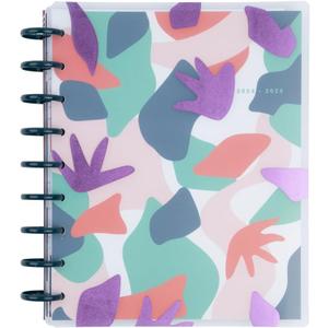 Happy Planner Disc-Bound Mid-Year 12-Month Academic Planner July 2024June 2025, Classic-Size Planner for School, Abstract Florals, 72 Pages, 12 Dividers, 2 Sticker Sheets, 7" x 9 3/4"