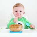 bamboo bamboo Suction Bowl for Baby Bamboo Baby Bowl and Spoon Set with Removable Silicone Suction Cup for Kids | 11.8oz | Non-Toxic | Cool to the Touch | Ideal for Baby-Led Weaning (Blue)